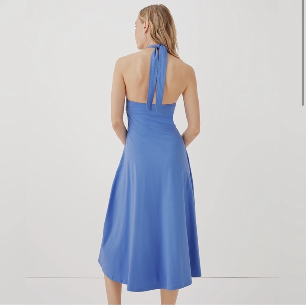 ‼️NWOT: Pact Organic Fit & Flare Modern Halter Dress - M - Picture 2 of 8